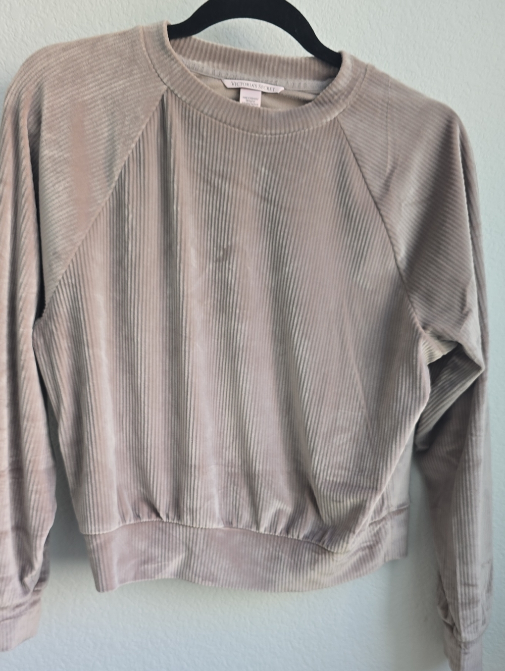 Victoria's Secret Taupe Ribbed Crewneck Sweatshirt